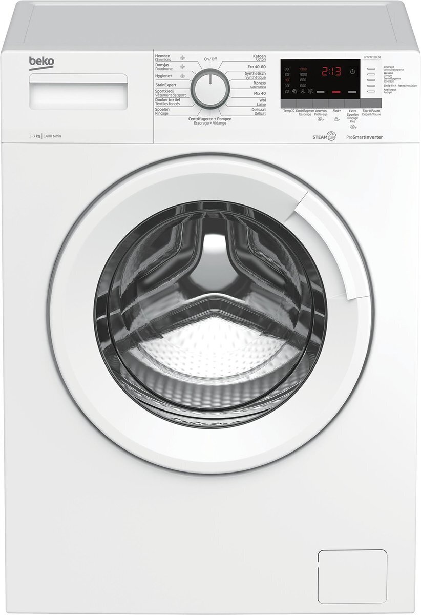 Beko Wtv7712bls1 Steamcure Wasmachine. 7kg 1400t . Tweedehands (Refurbished)