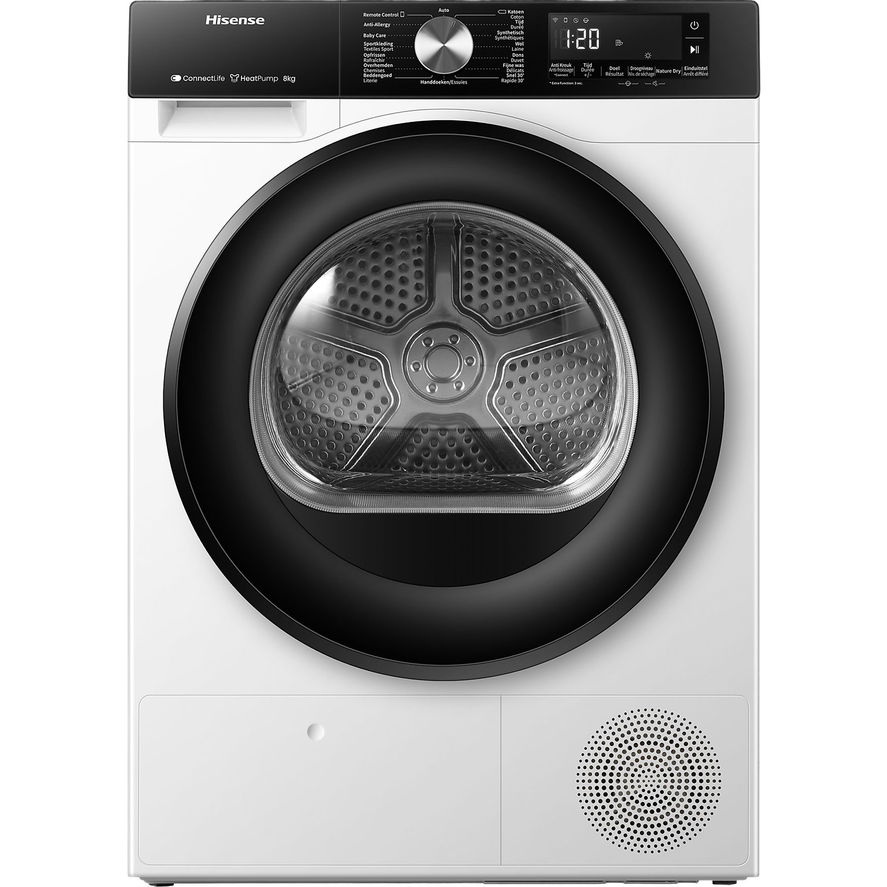 Hisense Dh3s802bw3 Warmtepompdroger - Trommelverlichting - Allergy Care - Autodry - Bediening Via De App - 8 Kg . Nieuw (outlet)