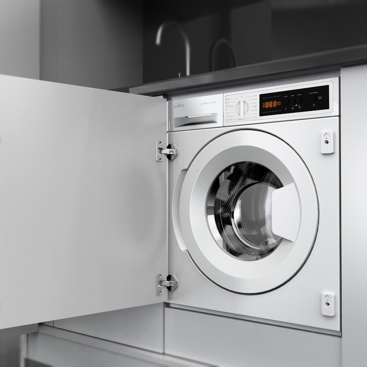 Willow Wwm814bi Inbouw Wasmachine - 15 Wasprogramma_s - Alergy Safe - Eco Programma - 8kg - 1400 Toeren . Nieuw (outlet) - Afbeelding 2