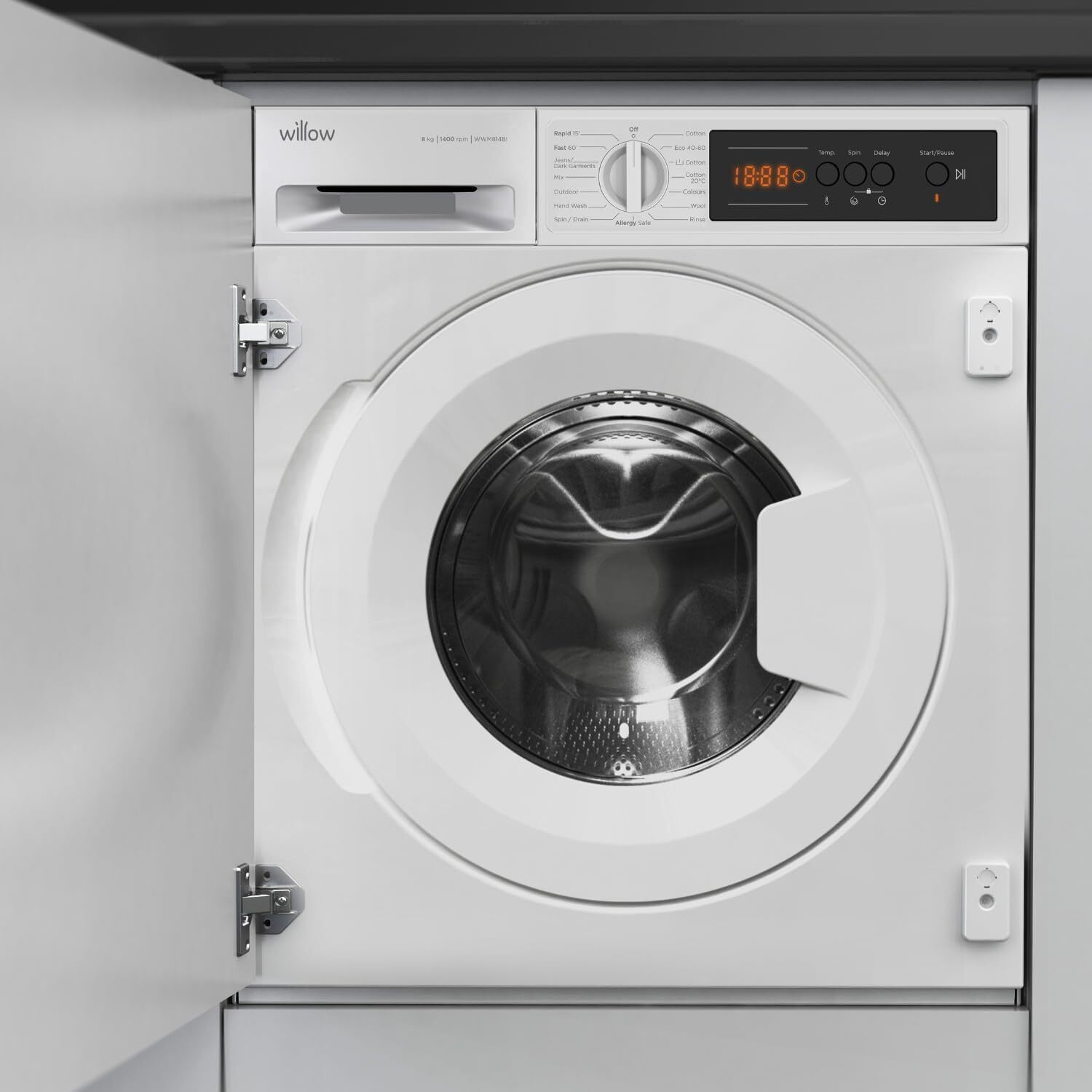 Willow Wwm814bi Inbouw Wasmachine - 15 Wasprogramma_s - Alergy Safe - Eco Programma - 8kg - 1400 Toeren . Nieuw (outlet)