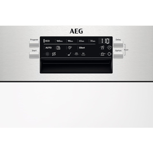 Aeg Favorit Fee62417zm – Half Geïntegreerde Inbouw Vaatwasser 45 Cm – 9 Couverts – Rvs Bedieningspaneel . Nieuw (outlet) - Afbeelding 2