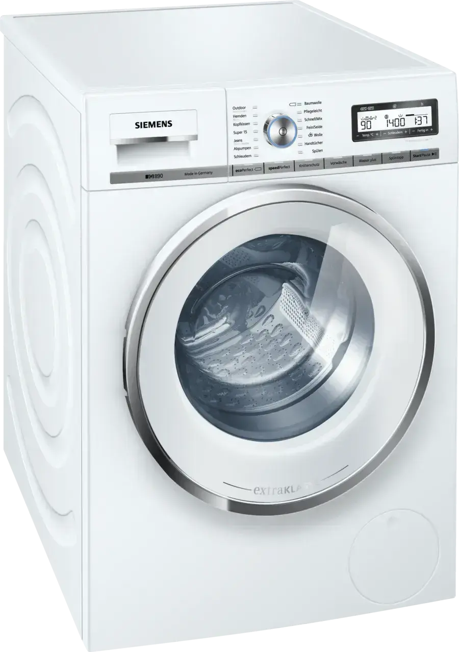 Siemens Wm14y59d Wasmachine - Koolborstelloze Motor - Waterplus - 8kg - 1400t . Tweedehands (Refurbished)