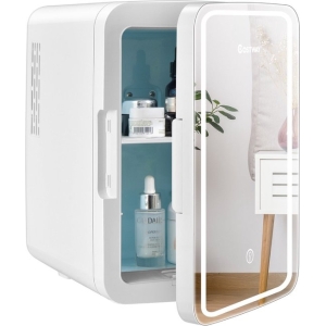 Coast Minikoelkast - Make-up Koelkast - 10 L - Met Led-Spiegel - 23 x 28 x 34 cm - Wit