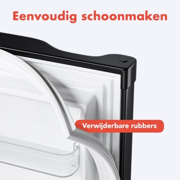 KitchenBrothers Koelkast - 81L - Tafelmodel Koelkast met Vriesvak - IJskast - Koelvriescombinatie - Frigo - Vrijstaand - Zwart - Afbeelding 4