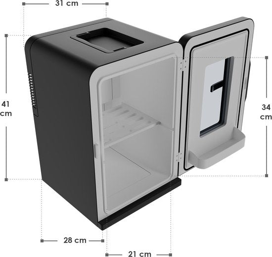 Juskys Mobiele Mini-Koelkast 2 in 1 - 15 Liter - Zwart - Verkoelfunctie & Verwarmingsfunctie - Afbeelding 2