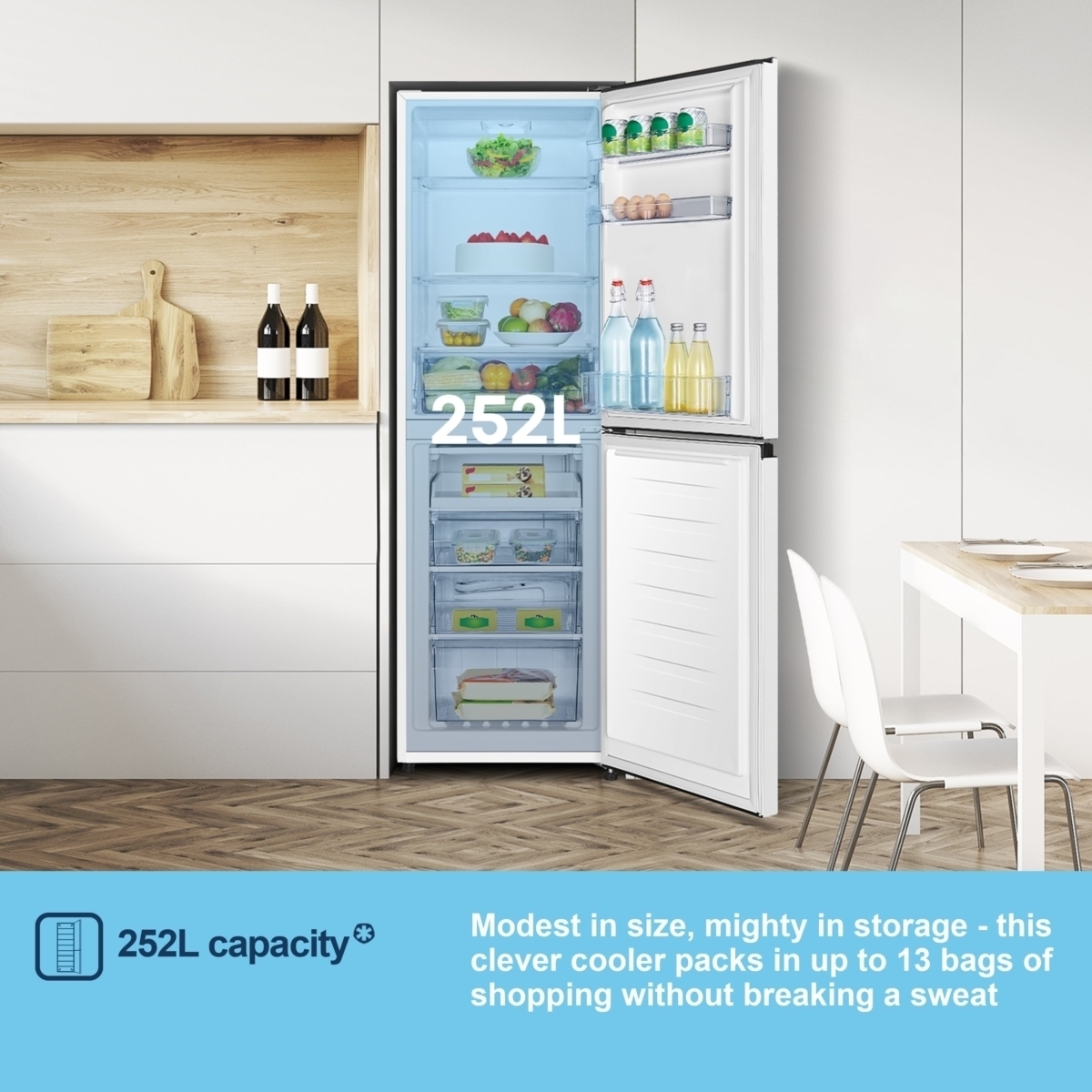 Fridgemaster Mc55240e - Koelvriescombinatie - 174.3 Cm - 252l - Multiair Flow - Wit . Nieuw (outlet) - Afbeelding 2
