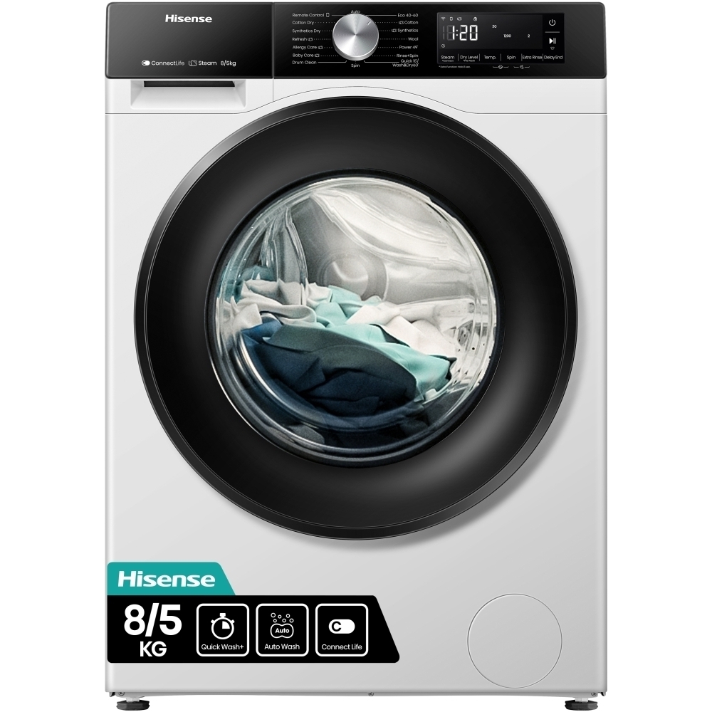 Hisense Wd3s8043bw3 - Was-droogcombinatie - 8 Kg Wassen - 5 Kg Drogen - 1400 Tpm - Energieklasse A/d . Nieuw (outlet)