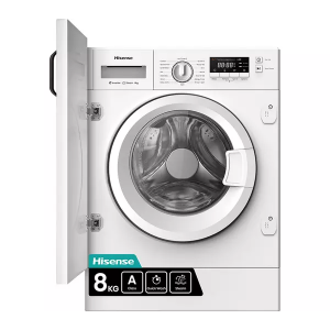Hisense Wf3m841bwi - Inbouw Wasmachine - 8 Kg - 1400 Tpm - Steamwash - Energieklasse A . Nieuw (outlet)